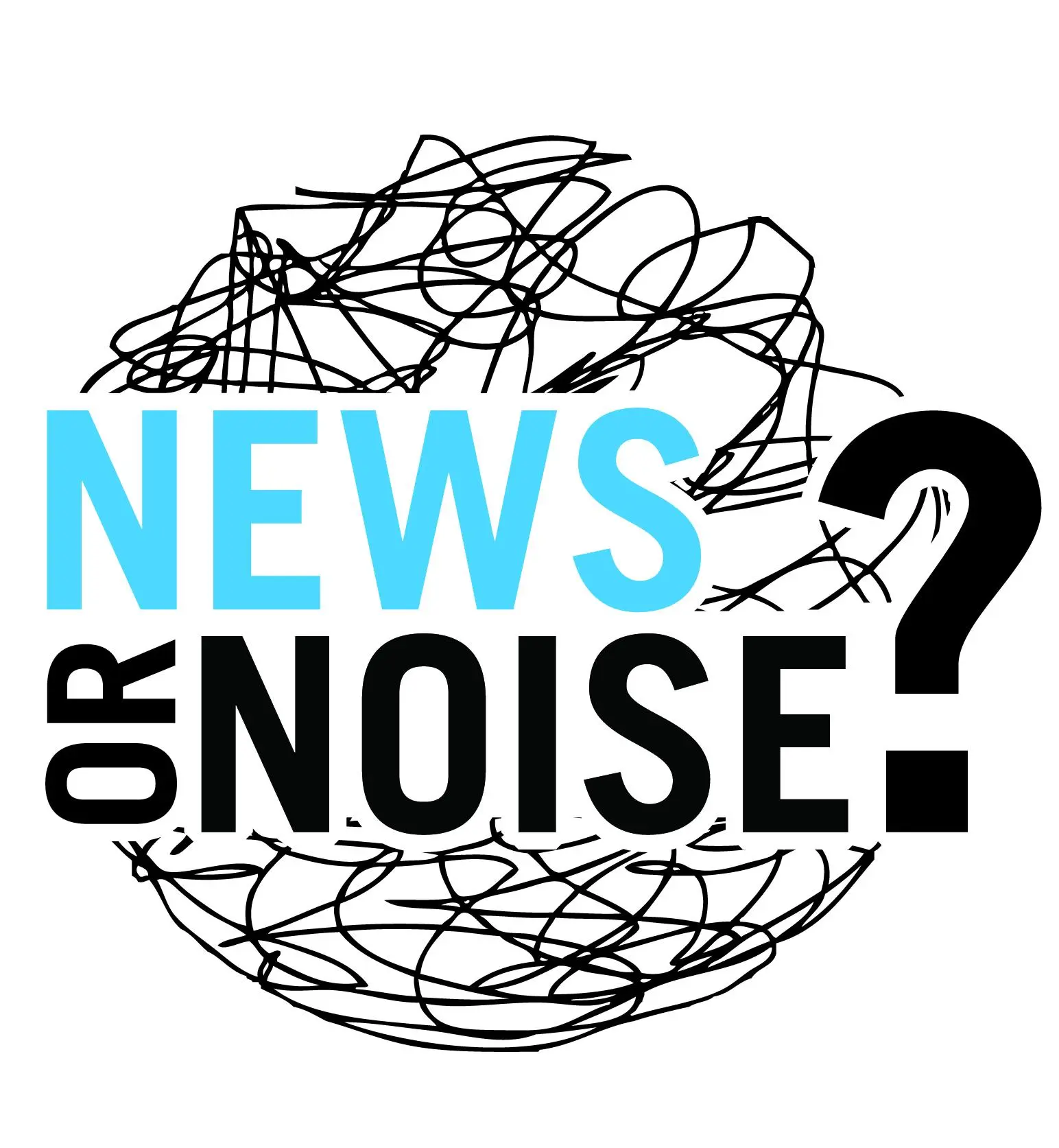 Graphic showing 'NEWS OR NOISE?' text with a chaotic sphere, representing media discernment for financial insights.